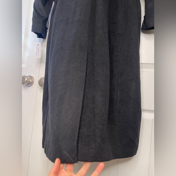 Cole Hann | Black Wool Trench Coat with Leather Trim Women’s 3X - Picture 16 of 16